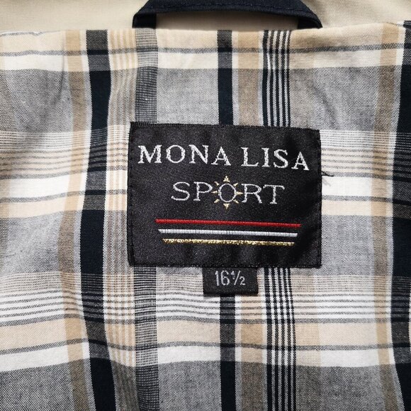 Mona Lisa Sport by Fenelli Ladies Size 16.5 Navy w/ Beige Lined Jacket - Picture 3 of 11